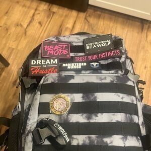 WOLFpak Gray and Tie Dye uni-sex  Backpack large